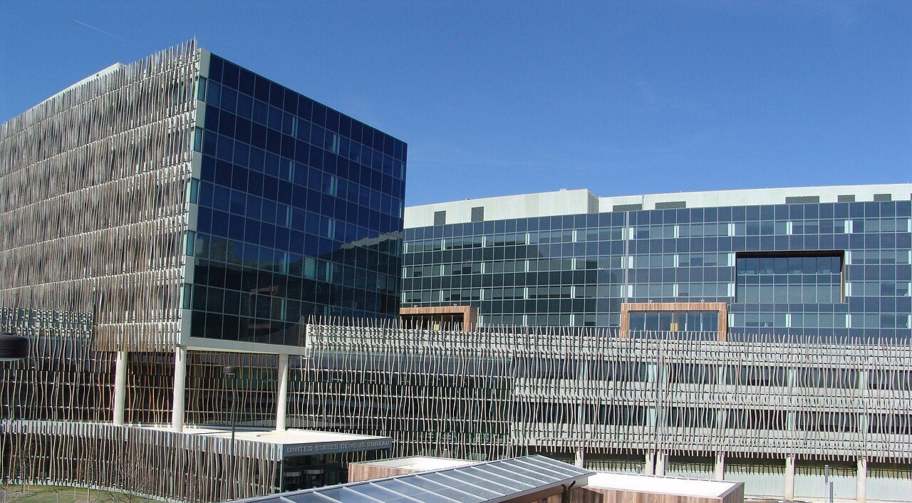 The U.S. Census Bureau headquarters building in Suitland, Maryland.
