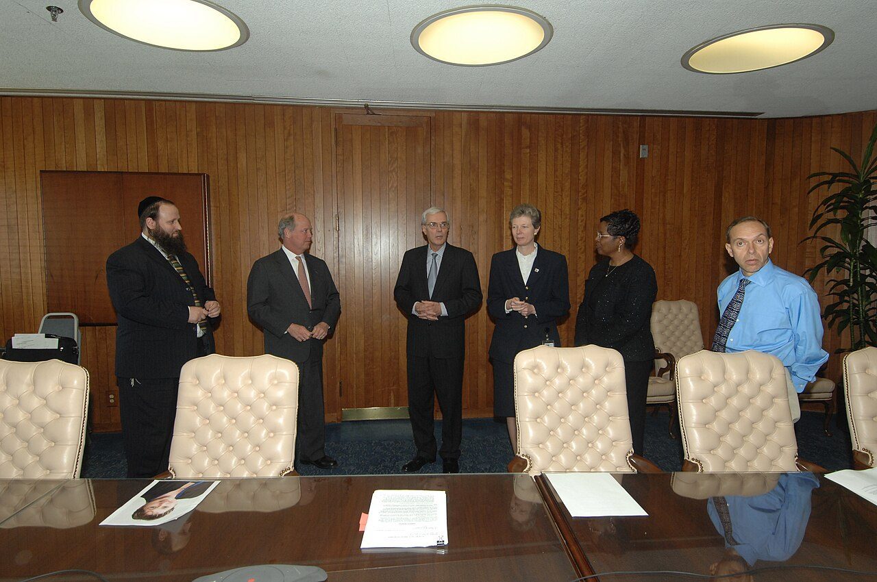 Federal officials at a HUD ceremony signing a labor settlement with the American Federation of Government Employees (AFGE) union.