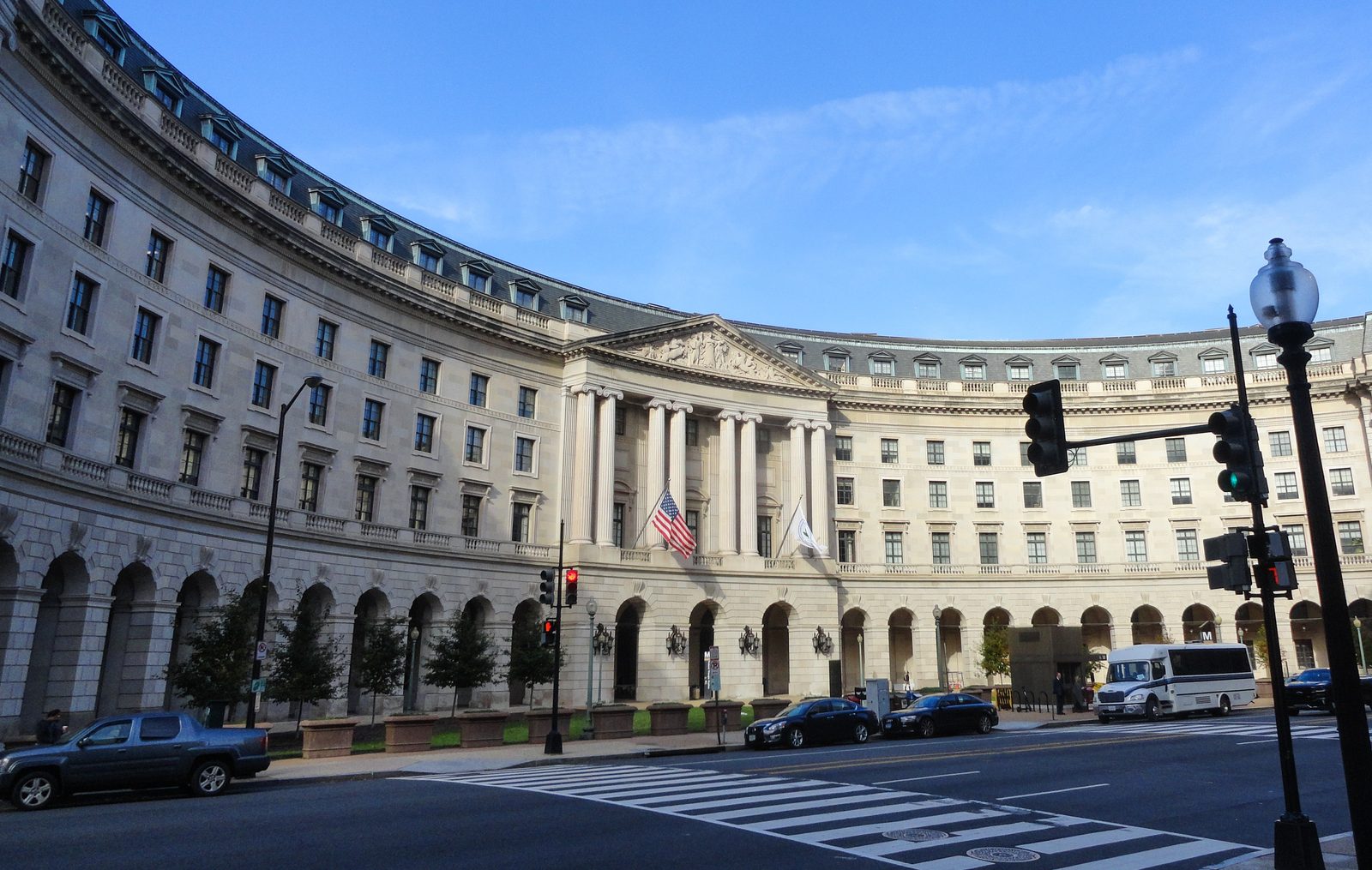 Main entrance of the EPA headquarters, William Jefferson Clinton Federal Building, Washington D.C.