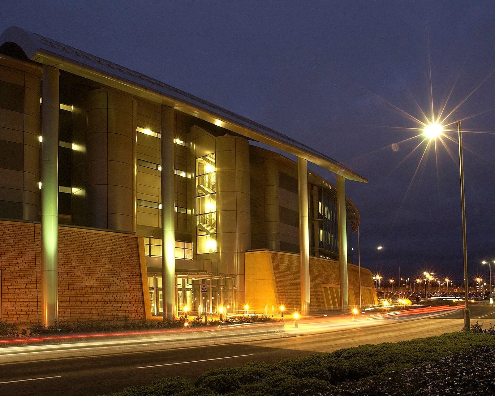 GCHQ headquarters building at Cheltenham, Gloucestershire, known as the Doughnut, a key Five Eyes intelligence agency