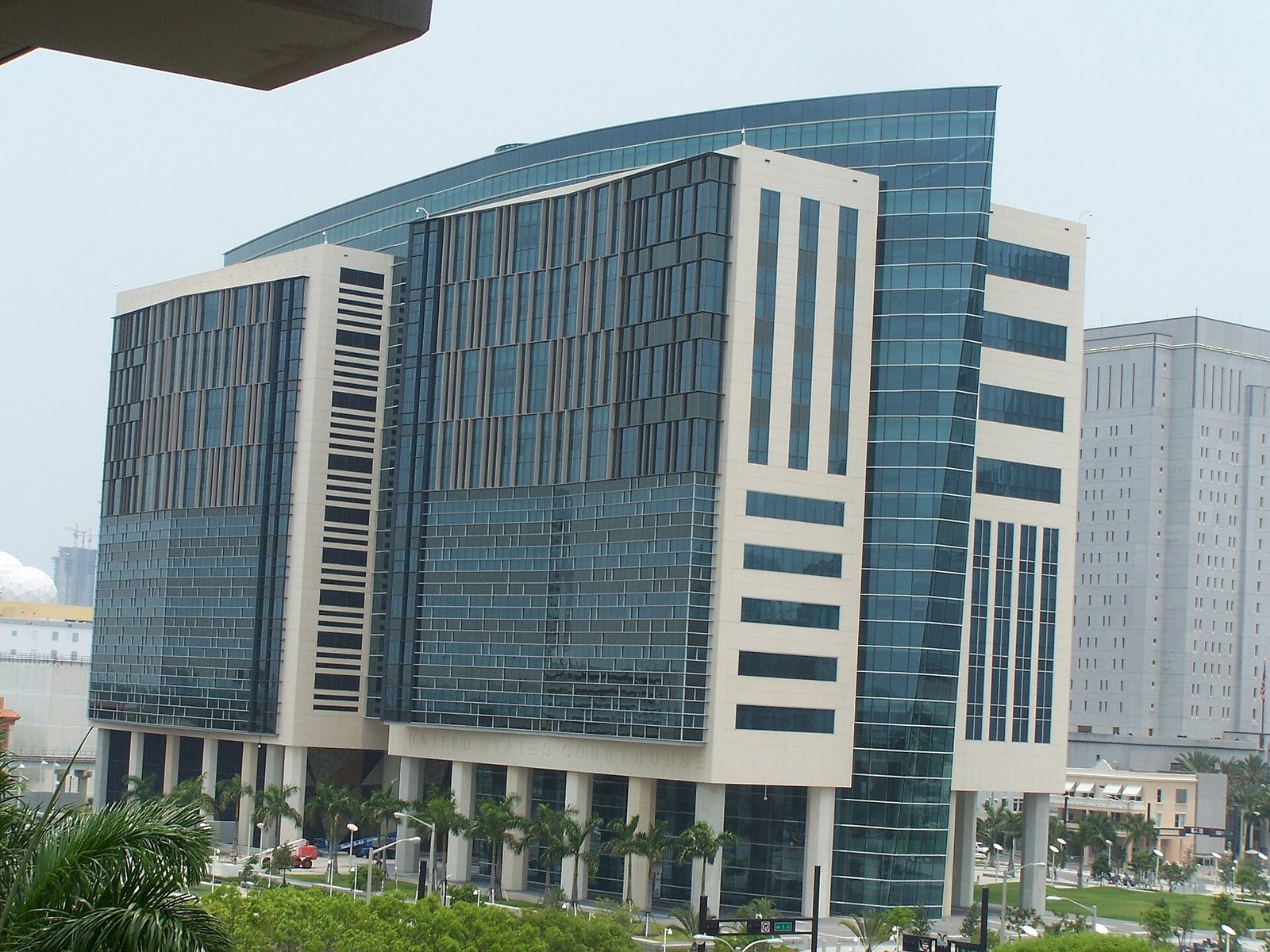 The Wilkie D. Ferguson Jr. U.S. Courthouse, the main federal courthouse of the Southern District of Florida, in downtown Miami.
