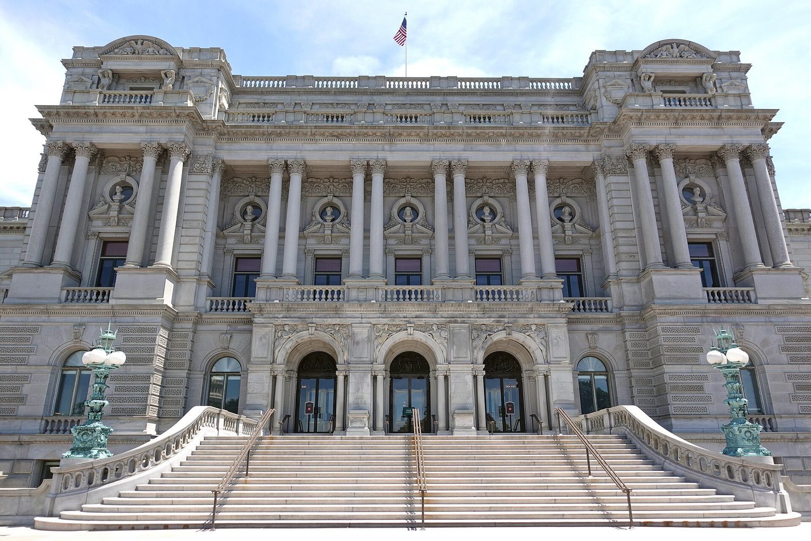 Library of Congress Thomas Jefferson Building west facade in Washington D.C.