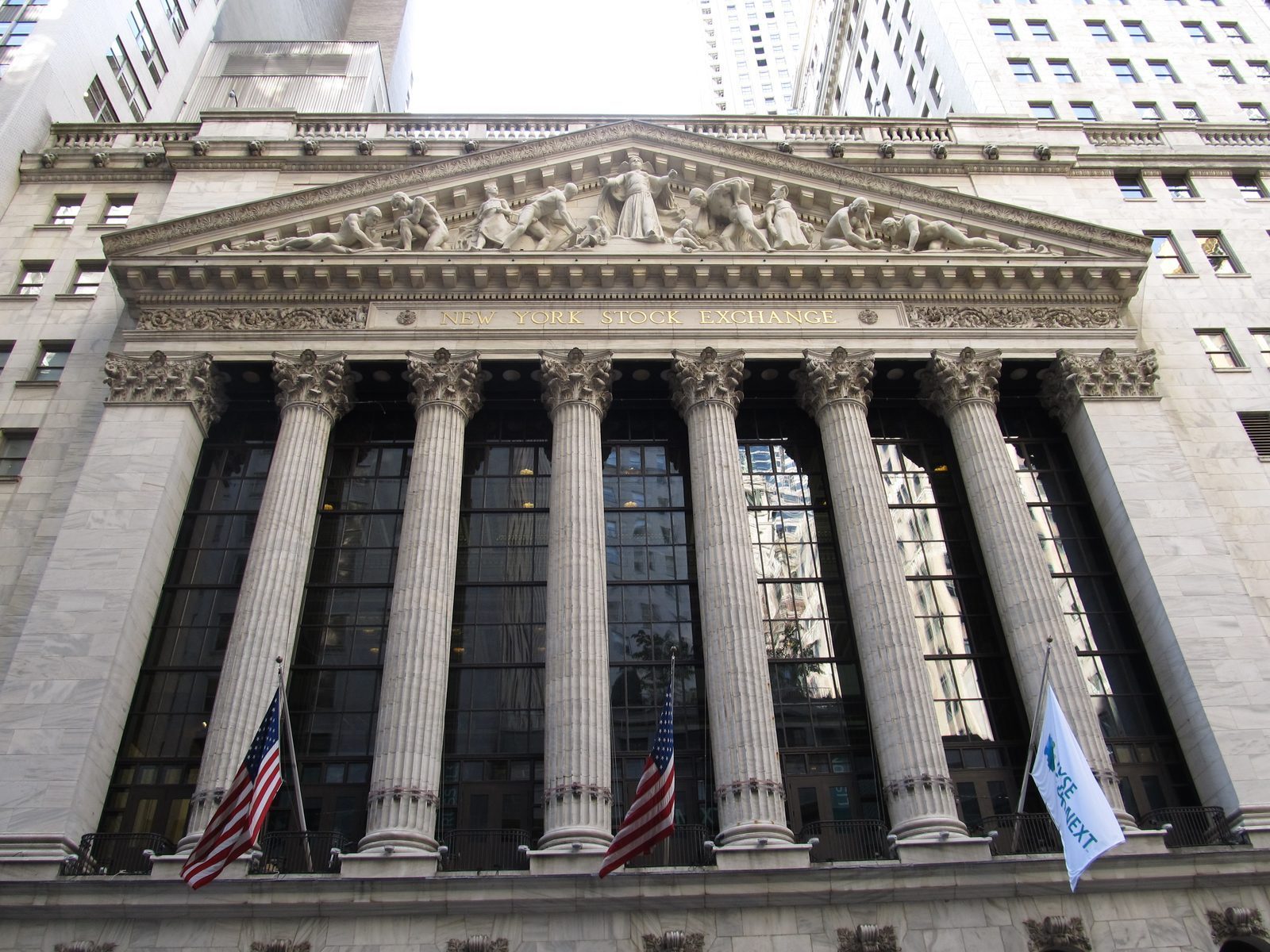 New York Stock Exchange building on Wall Street in Lower Manhattan