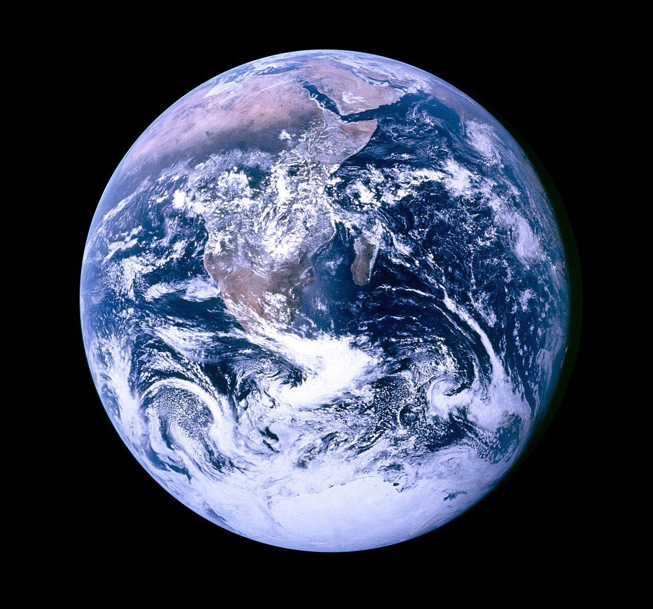 "The Blue Marble" photograph of Earth taken by the Apollo 17 crew in 1972.
