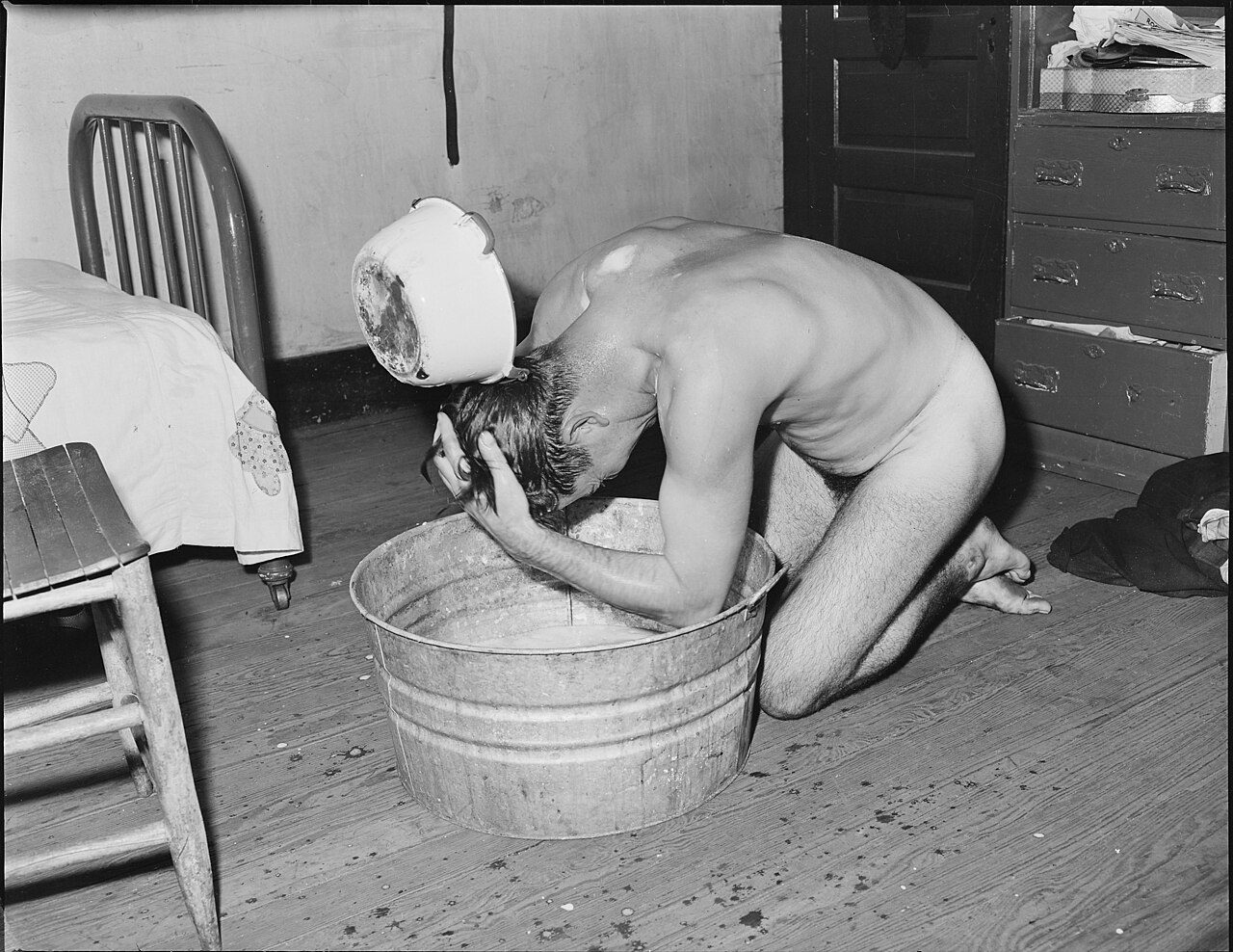 A coal tipple worker in Wyoming County, West Virginia, photographed for the federal government.
