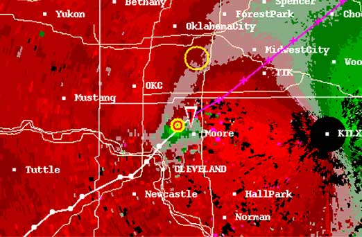 Tornado vortex signature on weather radar, NOAA National Severe Storms Laboratory