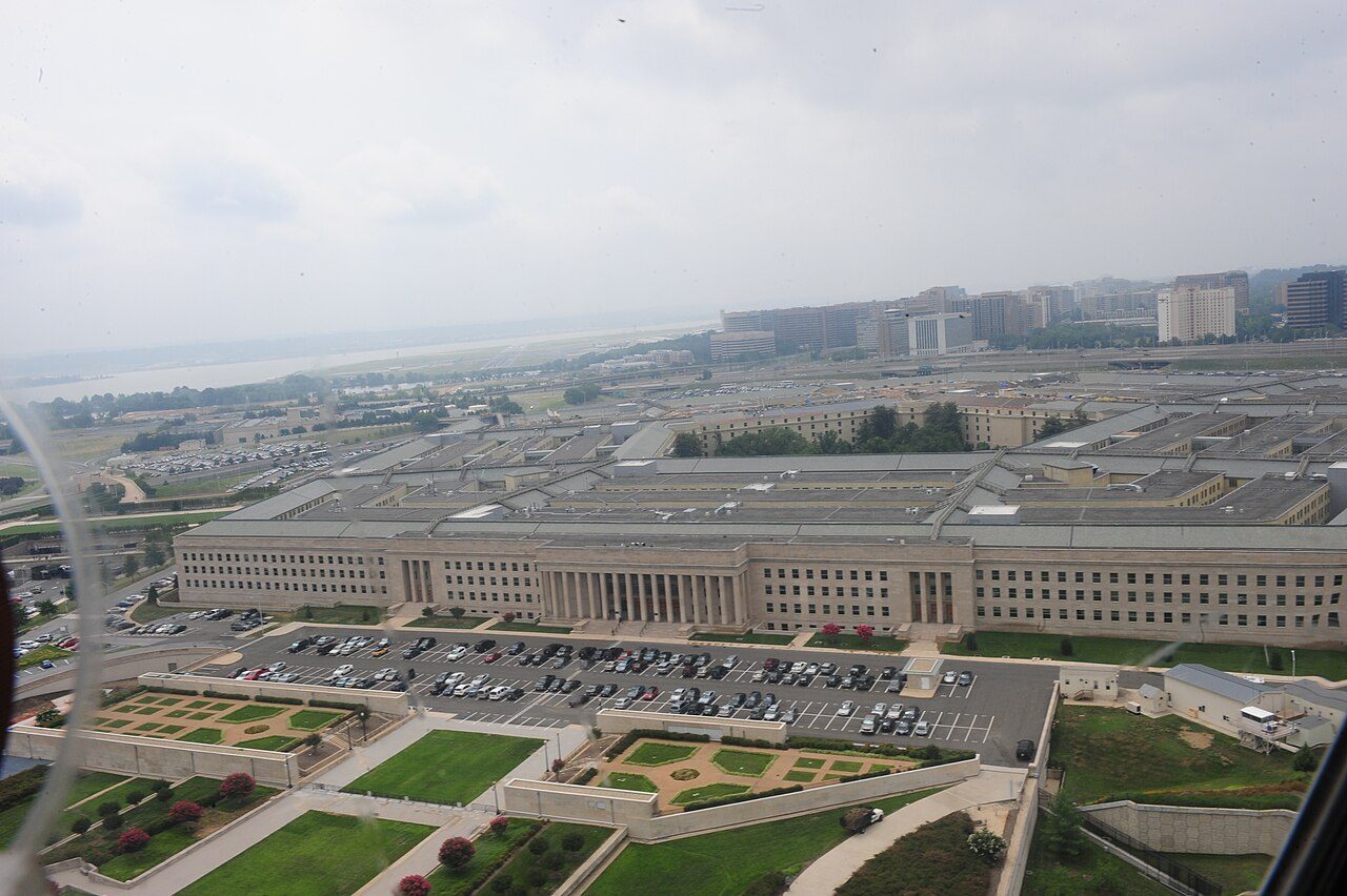 Aerial view of the Pentagon, headquarters of the U.S. Department of Defense, July 2011.