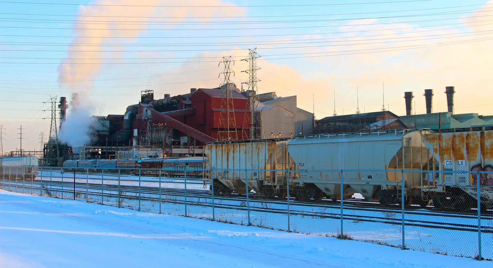 ArcelorMittal steel plant on the Cuyahoga River in Cleveland, Ohio