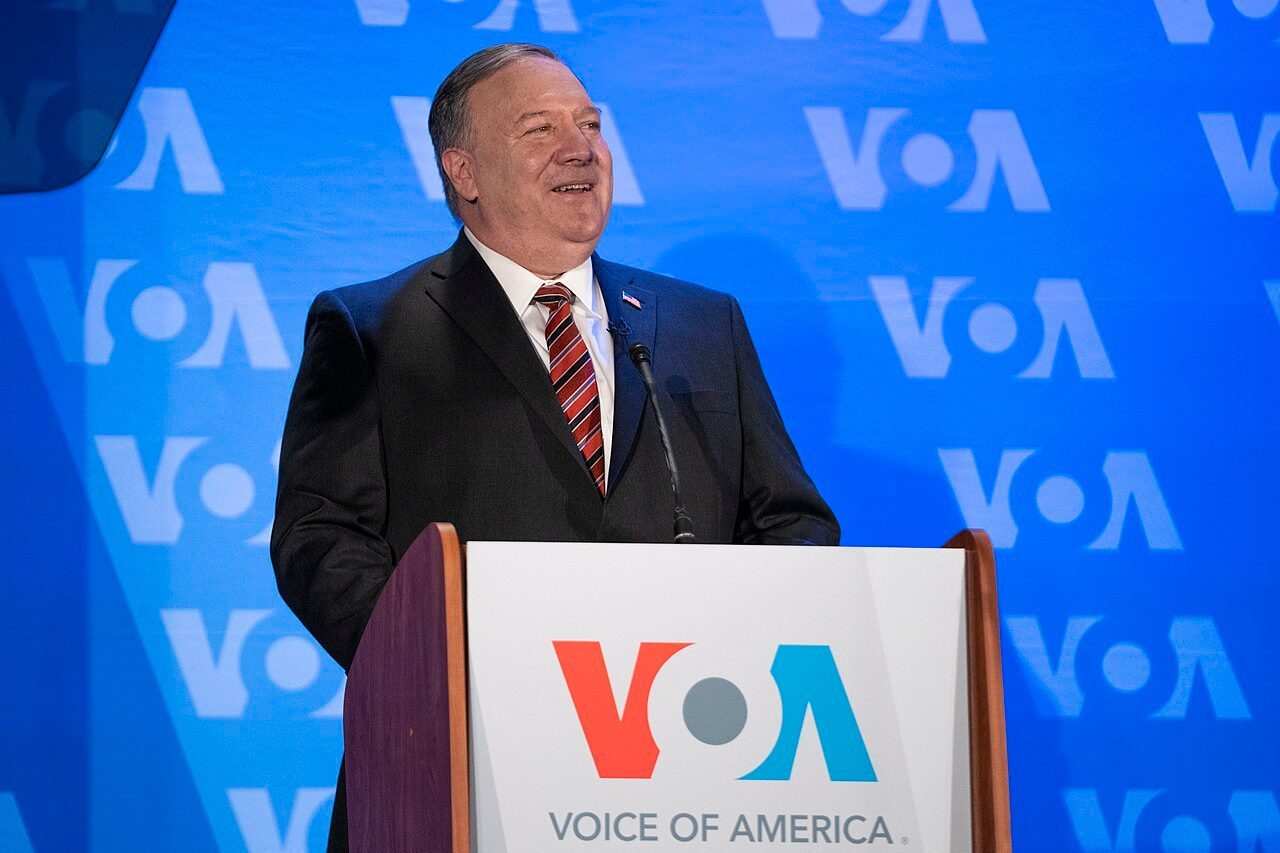 Secretary of State delivers remarks at the Voice of America headquarters in Washington, D.C., January 2021.
